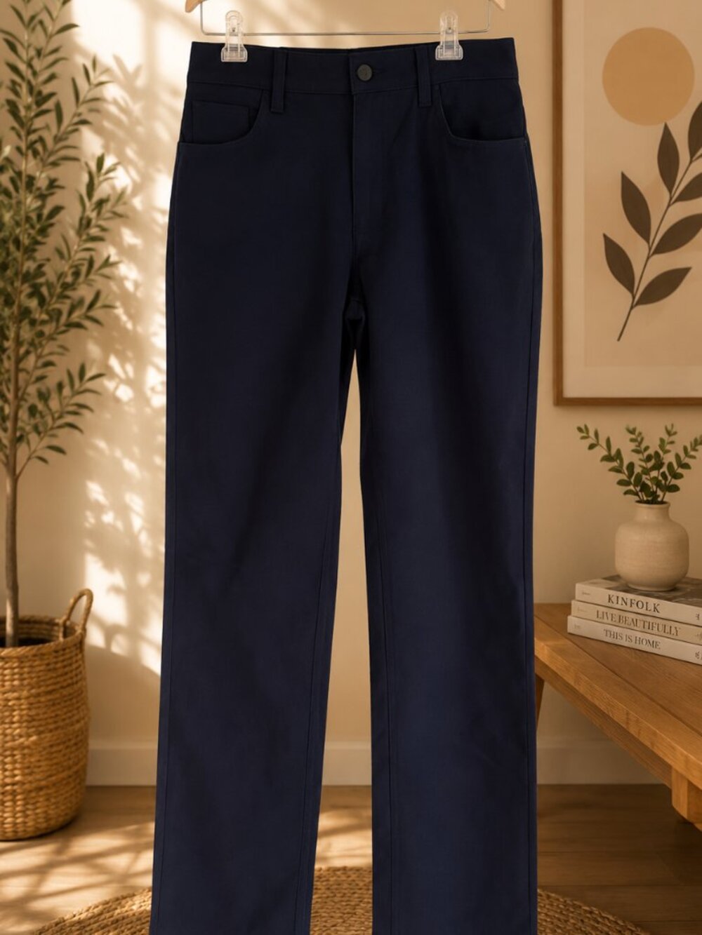 Calvin Klein Men's Navy Blue Flat Front Chino Dress Pants Size 33x32